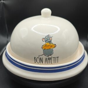 Rae Dunn Disney Pixar Ratatouille "Bon Appetit" covered dome dish Must See Photo